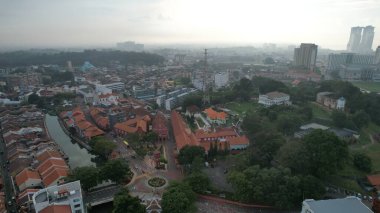 Malacca, Malezya - 16 Ekim 2022: Malacca 'nın Tarihi Tarihi Tarihi Binaları ve Turist Çekimleri