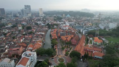 Malacca, Malezya - 16 Ekim 2022: Malacca 'nın Tarihi Tarihi Tarihi Binaları ve Turist Çekimleri