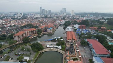 Malacca, Malezya - 16 Ekim 2022: Malacca 'nın Tarihi Tarihi Tarihi Binaları ve Turist Çekimleri