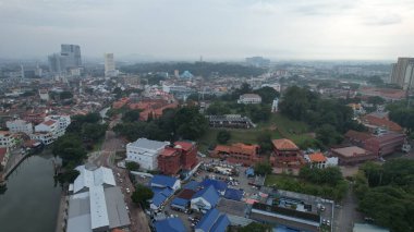 Malacca, Malezya - 16 Ekim 2022: Malacca 'nın Tarihi Tarihi Tarihi Binaları ve Turist Çekimleri