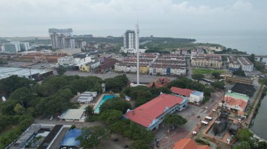 Malacca, Malezya - 16 Ekim 2022: Malacca 'nın Tarihi Tarihi Tarihi Binaları ve Turist Çekimleri