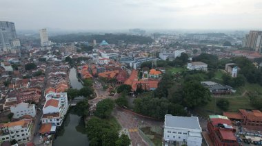 Malacca, Malezya - 16 Ekim 2022: Malacca 'nın Tarihi Tarihi Tarihi Binaları ve Turist Çekimleri