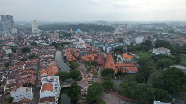 Malacca, Malezya - 16 Ekim 2022: Malacca 'nın Tarihi Tarihi Tarihi Binaları ve Turist Çekimleri