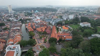 Malacca, Malezya - 16 Ekim 2022: Malacca 'nın Tarihi Tarihi Tarihi Binaları ve Turist Çekimleri