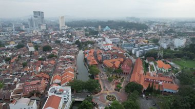 Malacca, Malezya - 16 Ekim 2022: Malacca 'nın Tarihi Tarihi Tarihi Binaları ve Turist Çekimleri