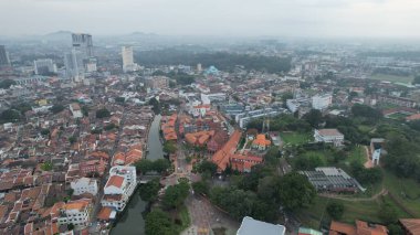 Malacca, Malezya - 16 Ekim 2022: Malacca 'nın Tarihi Tarihi Tarihi Binaları ve Turist Çekimleri