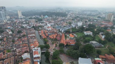 Malacca, Malezya - 16 Ekim 2022: Malacca 'nın Tarihi Tarihi Tarihi Binaları ve Turist Çekimleri