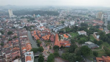 Malacca, Malezya - 16 Ekim 2022: Malacca 'nın Tarihi Tarihi Tarihi Binaları ve Turist Çekimleri