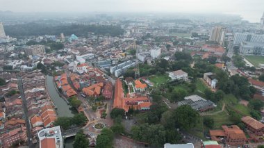 Malacca, Malezya - 16 Ekim 2022: Malacca 'nın Tarihi Tarihi Tarihi Binaları ve Turist Çekimleri