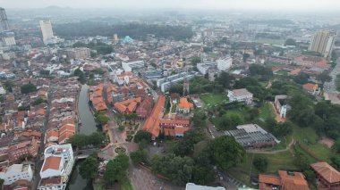 Malacca, Malezya - 16 Ekim 2022: Malacca 'nın Tarihi Tarihi Tarihi Binaları ve Turist Çekimleri