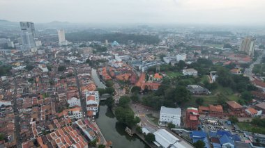 Malacca, Malezya - 16 Ekim 2022: Malacca 'nın Tarihi Tarihi Tarihi Binaları ve Turist Çekimleri