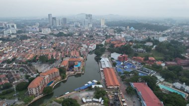Malacca, Malezya - 16 Ekim 2022: Malacca 'nın Tarihi Tarihi Tarihi Binaları ve Turist Çekimleri