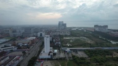 Malacca, Malezya - 16 Ekim 2022: Malacca Nehri Gezisi Hava Görüntüsü