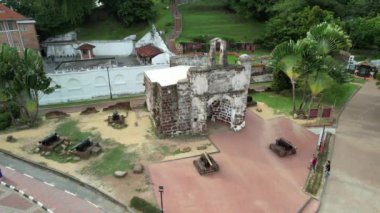 Malacca, Malezya - 16 Ekim 2022: Malacca Nehri Gezisi Hava Görüntüsü