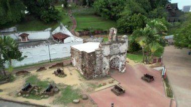 Malacca, Malezya - 16 Ekim 2022: Malacca Nehri Gezisi Hava Görüntüsü