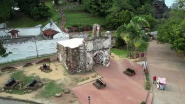 Malacca, Malezya - 16 Ekim 2022: Malacca Nehri Gezisi Hava Görüntüsü