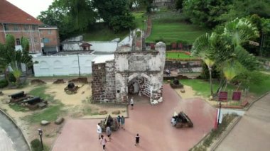 Malacca, Malezya - 16 Ekim 2022: Malacca Nehri Gezisi Hava Görüntüsü