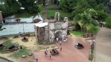 Malacca, Malezya - 16 Ekim 2022: Malacca Nehri Gezisi Hava Görüntüsü