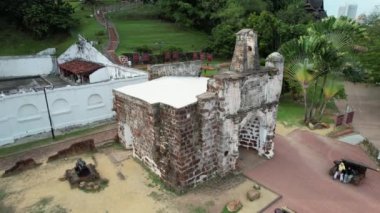 Malacca, Malezya - 16 Ekim 2022: Malacca Nehri Gezisi Hava Görüntüsü