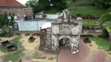 Malacca, Malezya - 16 Ekim 2022: Malacca Nehri Gezisi Hava Görüntüsü