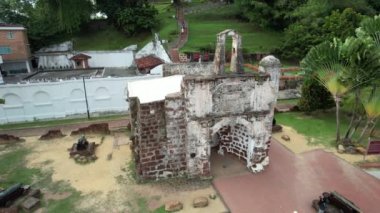 Malacca, Malezya - 16 Ekim 2022: Malacca Nehri Gezisi Hava Görüntüsü