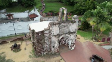 Malacca, Malezya - 16 Ekim 2022: Malacca Nehri Gezisi Hava Görüntüsü