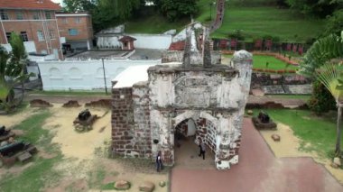 Malacca, Malezya - 16 Ekim 2022: Malacca Nehri Gezisi Hava Görüntüsü