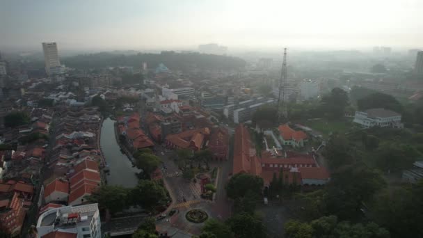 Malacca Malaysia October 2022 Aerial View Malacca River Cruise — Stock Video