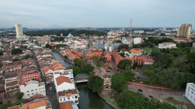 Malacca, Malezya - 16 Ekim 2022: Malacca 'nın Tarihi Tarihi Tarihi Binaları ve Turist Çekimleri