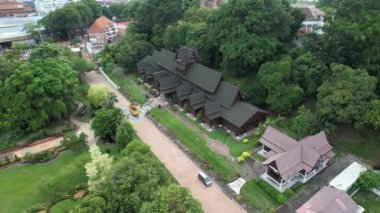 Malacca, Malezya - 16 Ekim 2022: Malacca Nehri Gezisi Hava Görüntüsü