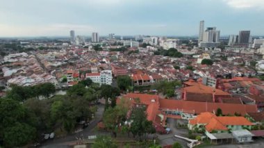 Malacca, Malezya - 16 Ekim 2022: Malacca Nehri Gezisi Hava Görüntüsü