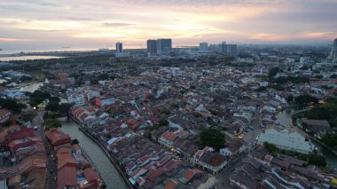 Malacca, Malezya - 16 Ekim 2022: Malacca 'nın Tarihi Tarihi Tarihi Binaları ve Turist Çekimleri