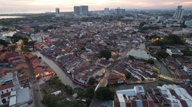 Malacca, Malezya - 16 Ekim 2022: Malacca 'nın Tarihi Tarihi Tarihi Binaları ve Turist Çekimleri
