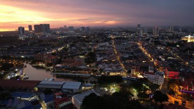 Malacca, Malezya - 16 Ekim 2022: Malacca 'nın Tarihi Tarihi Tarihi Binaları ve Turist Çekimleri