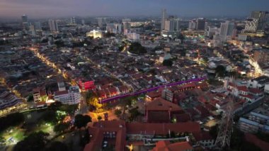 Malacca, Malezya - 16 Ekim 2022: Malacca Nehri Gezisi Hava Görüntüsü