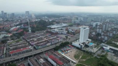 Malacca, Malezya - 16 Ekim 2022: Malacca Nehri Gezisi Hava Görüntüsü