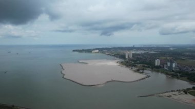 Malacca, Malezya - 16 Ekim 2022: Malacca Nehri Gezisi Hava Görüntüsü