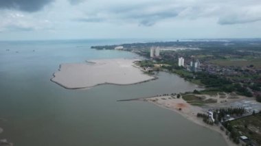 Malacca, Malezya - 16 Ekim 2022: Malacca Nehri Gezisi Hava Görüntüsü