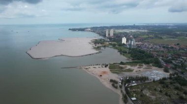 Malacca, Malezya - 16 Ekim 2022: Malacca Nehri Gezisi Hava Görüntüsü