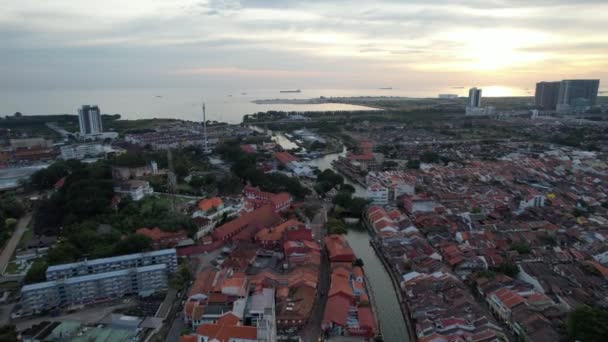 Malacca Malaysia Oktober 2022 Luftaufnahme Der Malacca River Cruise — Stockvideo