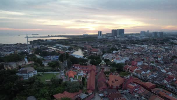 Malacca Malaysia Oktober 2022 Luftaufnahme Der Malacca River Cruise — Stockvideo