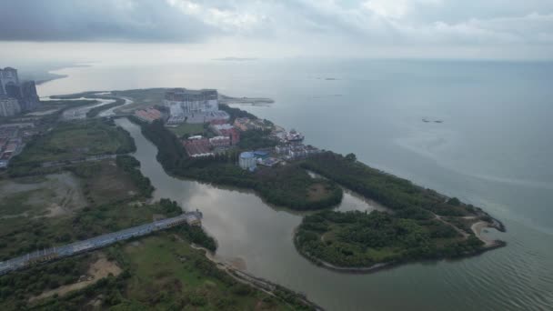 Malacca Malaysia Oktober 2022 Flygfoto Över Malacca River Cruise — Stockvideo