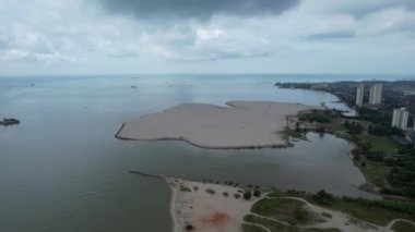 Malacca, Malezya - 16 Ekim 2022: Malacca Nehri Gezisi Hava Görüntüsü