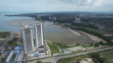 Malacca, Malezya - 16 Ekim 2022: Malacca Nehri Gezisi Hava Görüntüsü