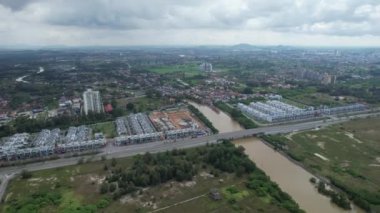 Malacca, Malezya - 16 Ekim 2022: Malacca Nehri Gezisi Hava Görüntüsü