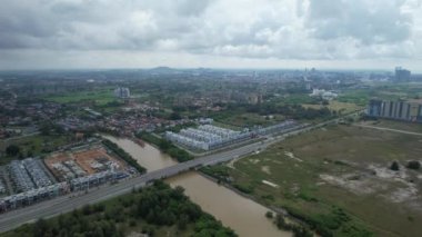 Malacca, Malezya - 16 Ekim 2022: Malacca Nehri Gezisi Hava Görüntüsü