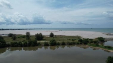 Malacca, Malezya - 16 Ekim 2022: Malacca Nehri Gezisi Hava Görüntüsü