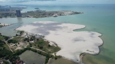 Malacca, Malezya - 16 Ekim 2022: Malacca Nehri Gezisi Hava Görüntüsü