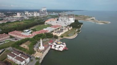 Malacca, Malezya - 16 Ekim 2022: Malacca Nehri Gezisi Hava Görüntüsü