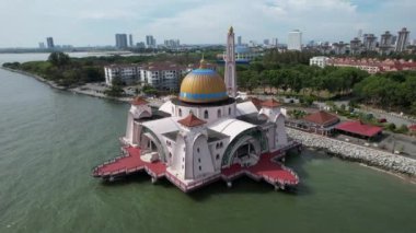 Malacca, Malezya - 16 Ekim 2022: Malacca Nehri Gezisi Hava Görüntüsü